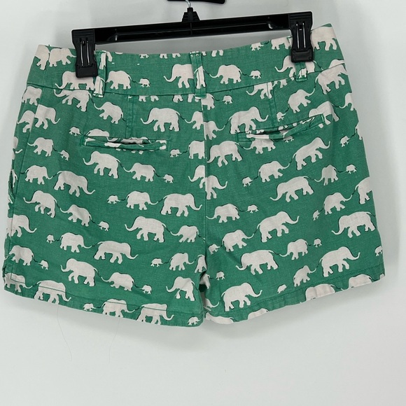 LOFT LINEN BLEND GREEN ELEPHANT‎ SHORTS THE RIVIERA SHORT,  SO CUTE - Picture 1 of 6